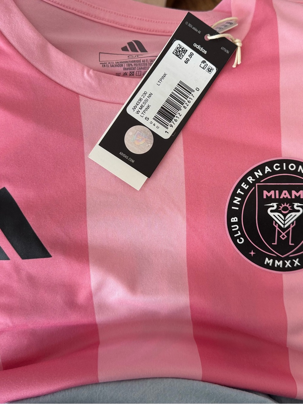 Adidas Pink Sz. Small Messi #10 inter Miami Away Team Fan Soccer Jersey - Picture 3 of 4